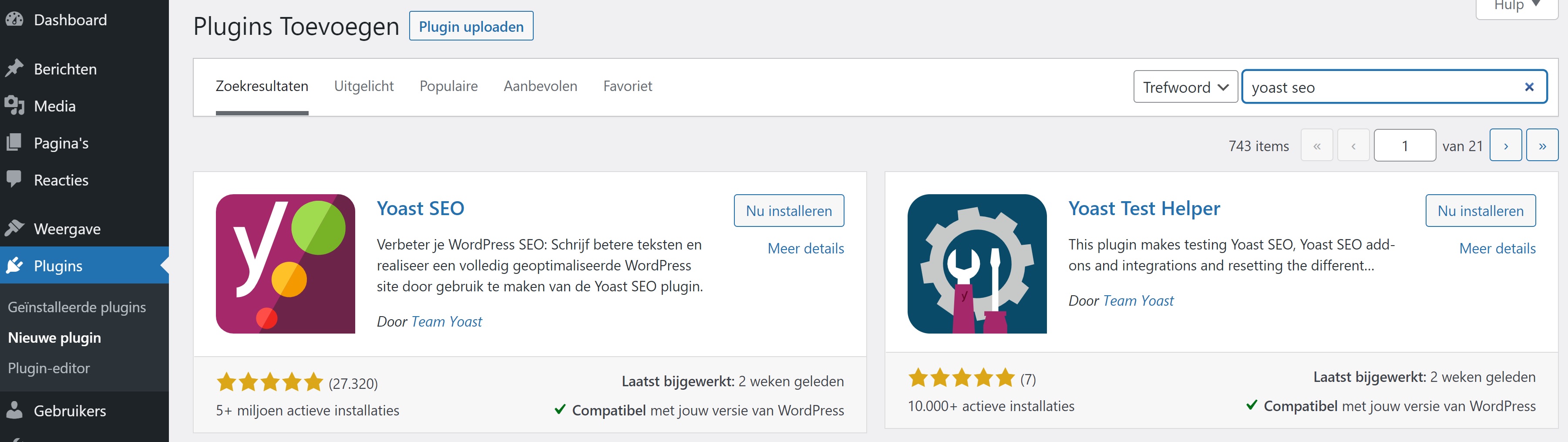 Yoast SEO voor WordPress installeren