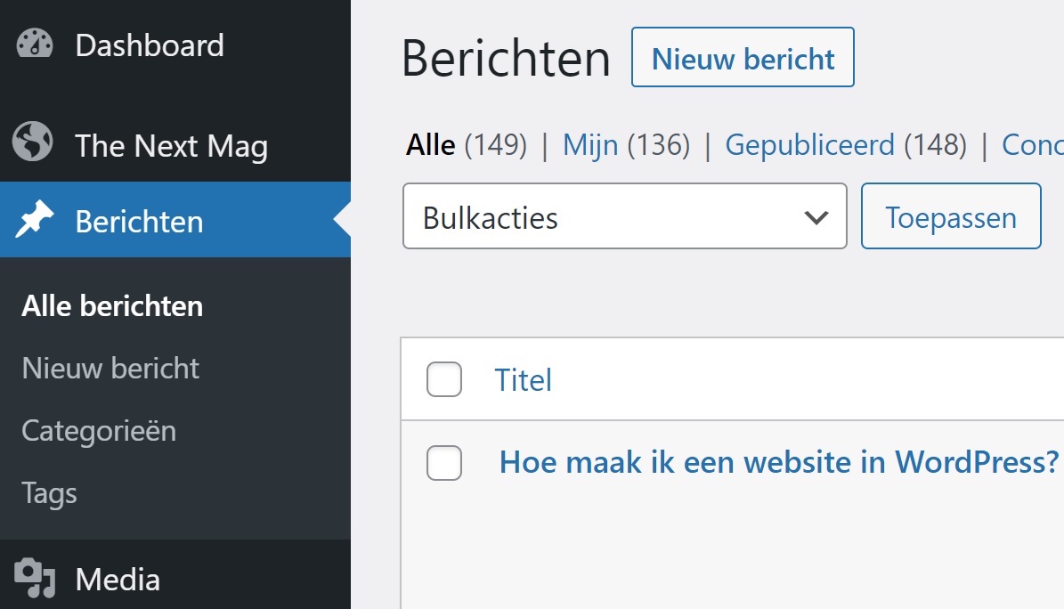 Een nieuw bericht maken in WordPress