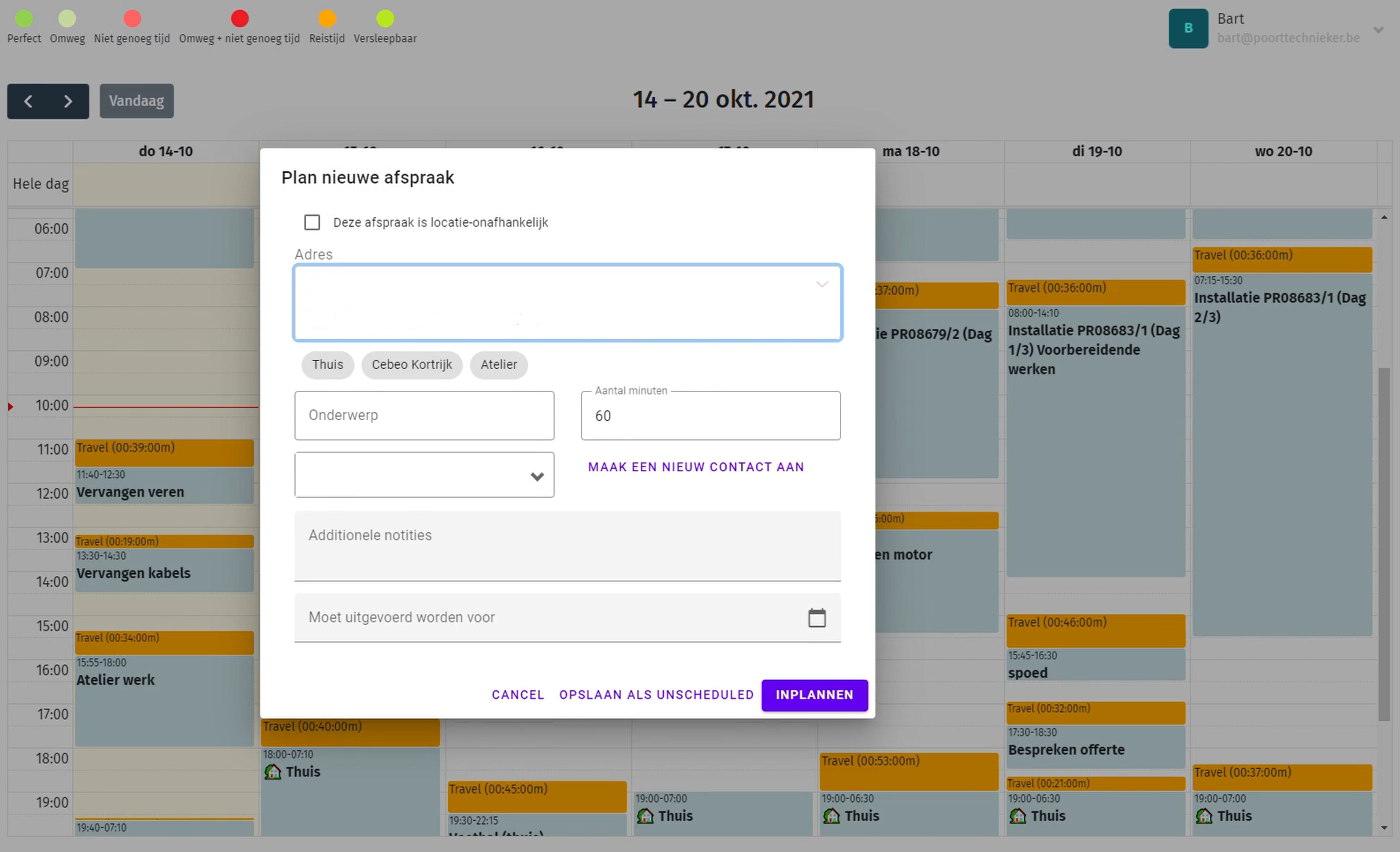qloq agenda en planning voorbeeld
