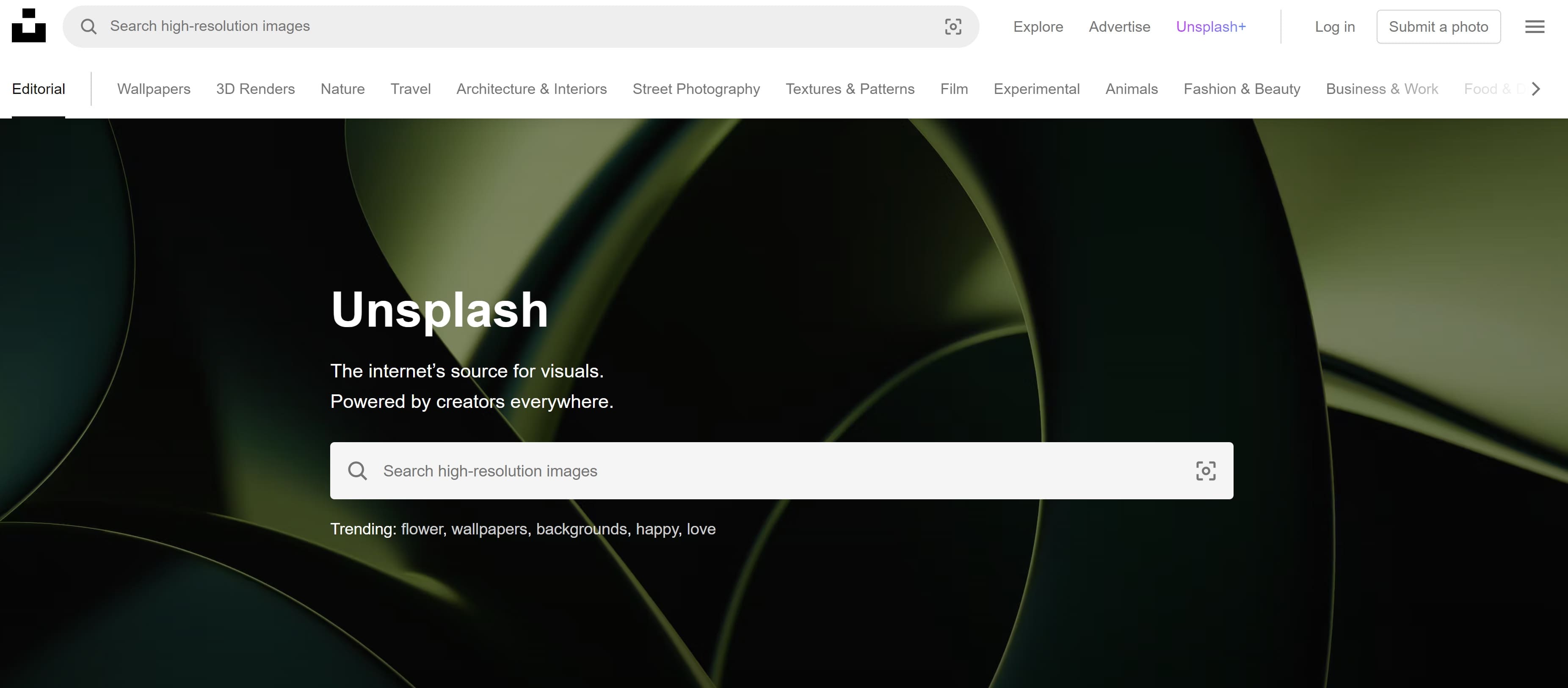 homepagina unsplash.com - moderne stockfoto's