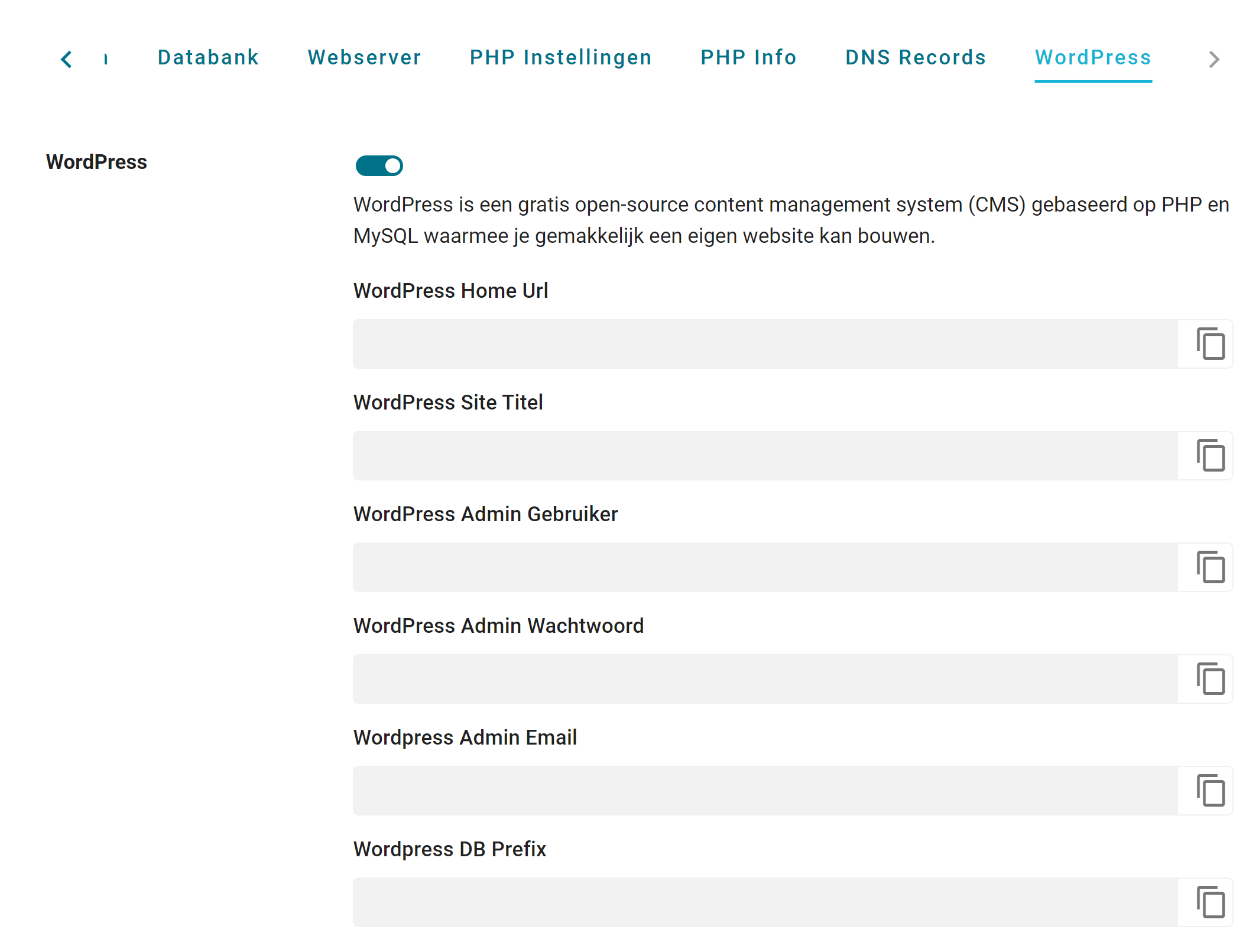 Activeer WordPress