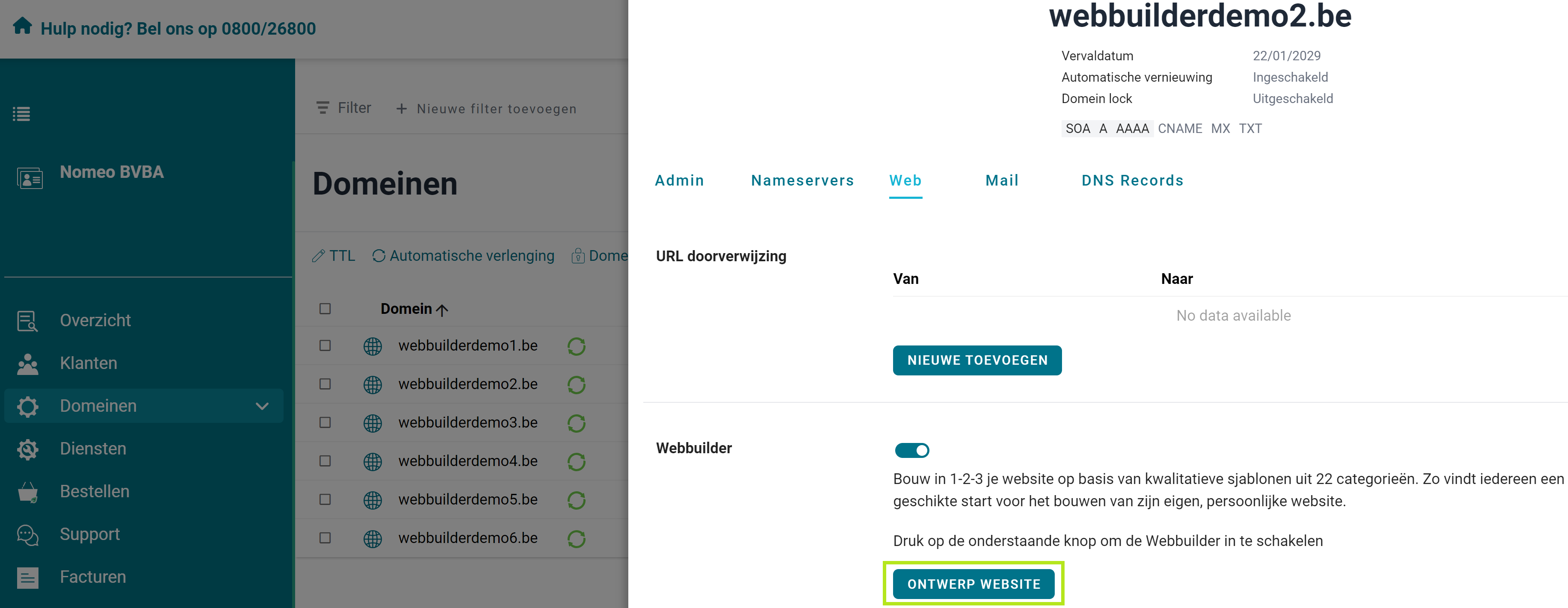 Webbuilder ontwerpen