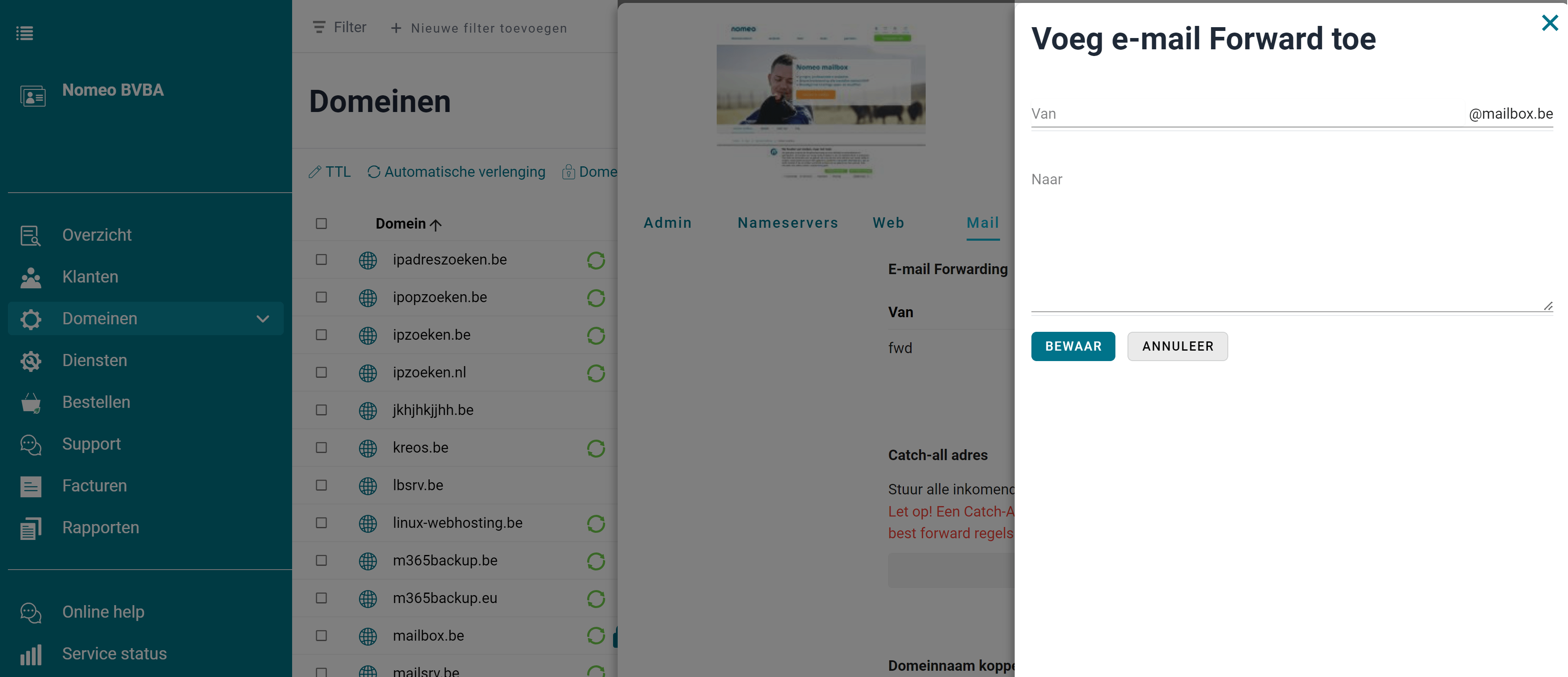 E-mail doorsturen E-mail doorsturen screenshot