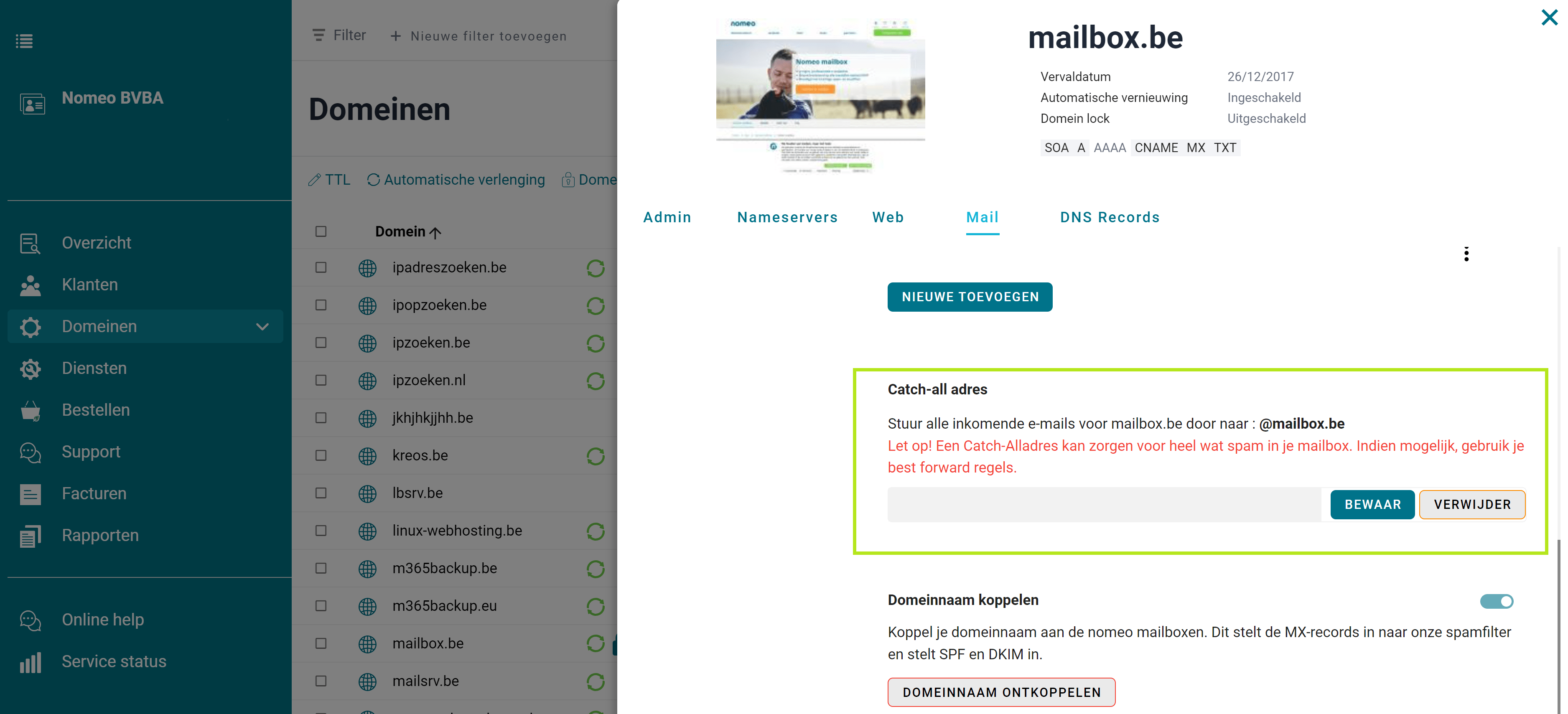 Stel een catch-all adres in Stel een catch-all adres in screenshot