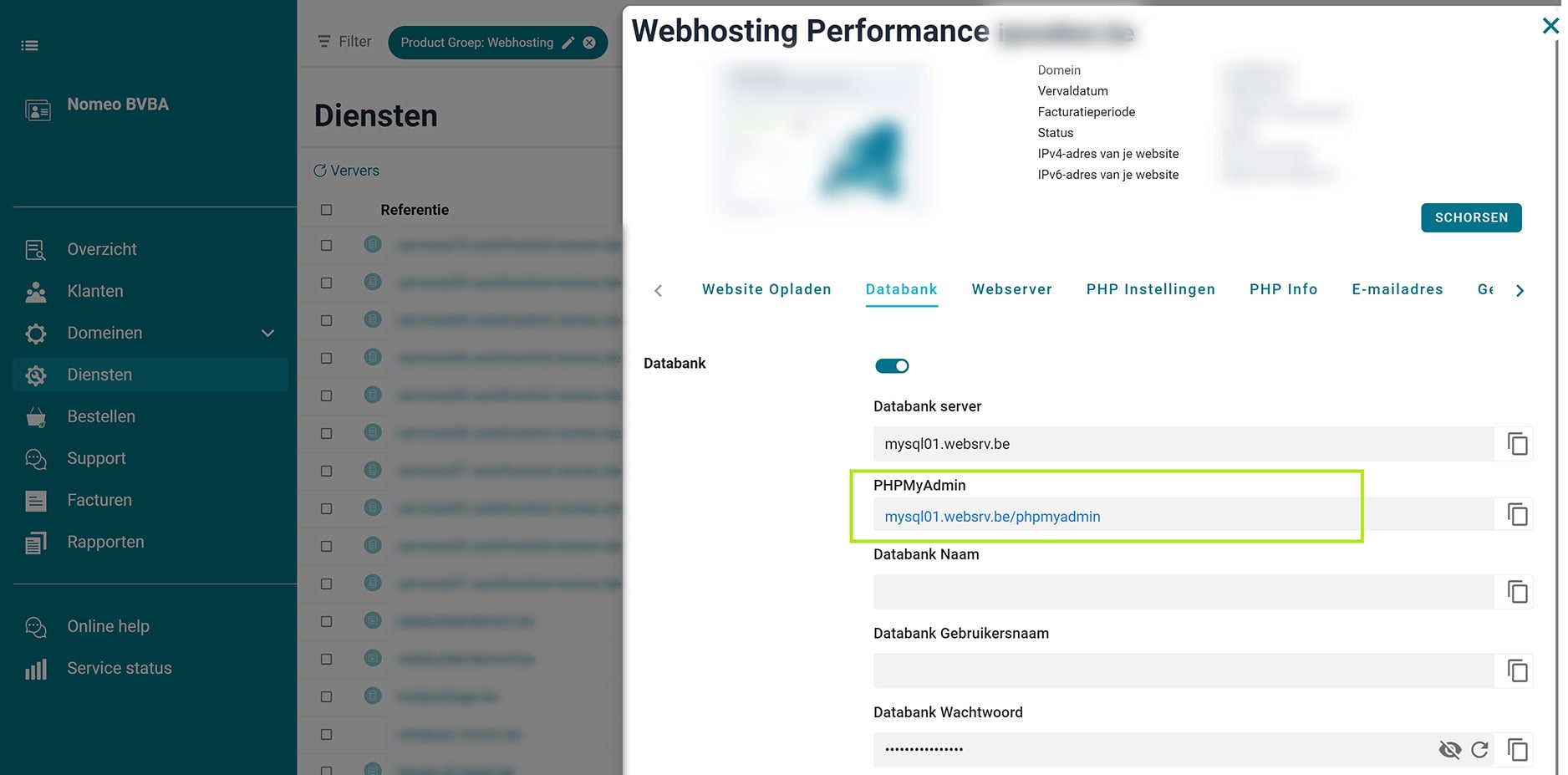 Log in op PHPMyAdmin Log in op PHPMyAdmin screenshot