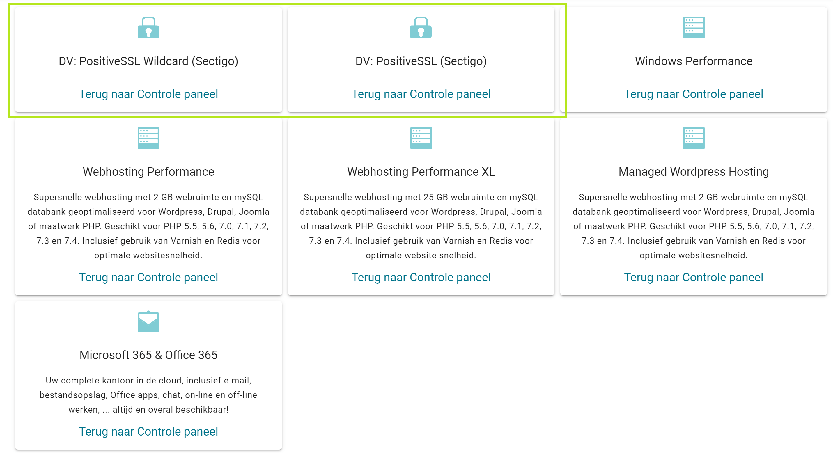 SSL-certificaat bestellen screenshot