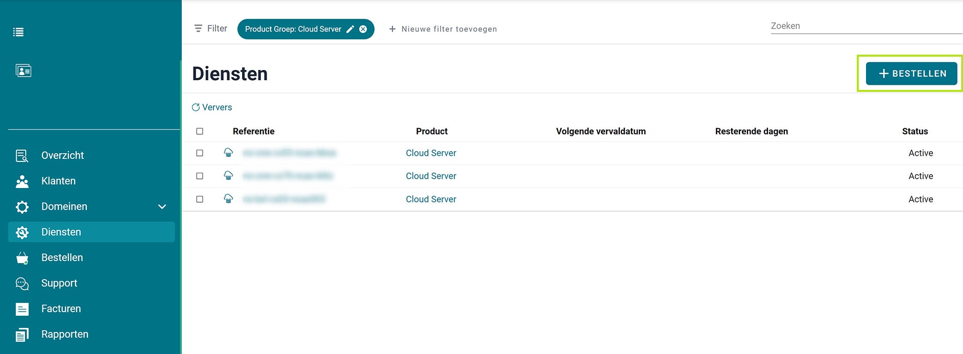 Cloud server bestellen screenshot Cloud server bestellen screenshot