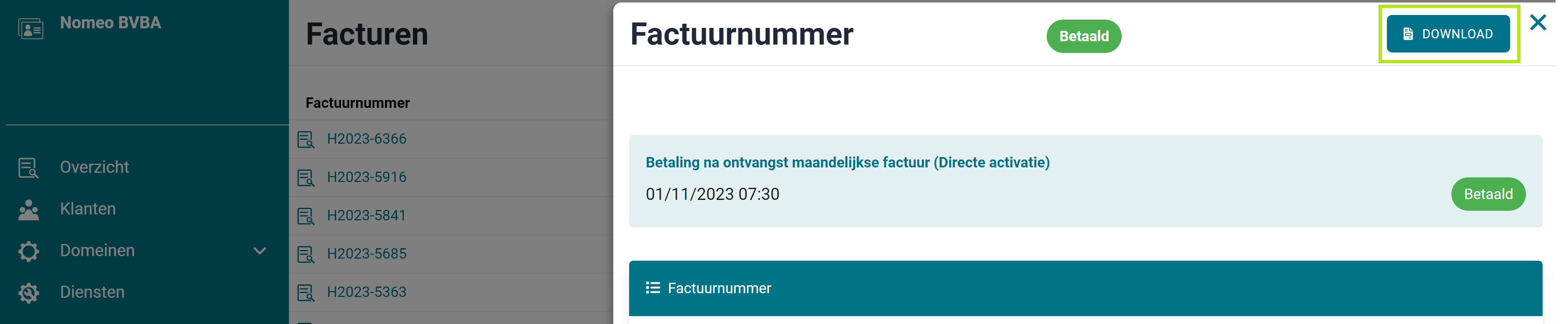 Download je facturen Download je facturen screenshot