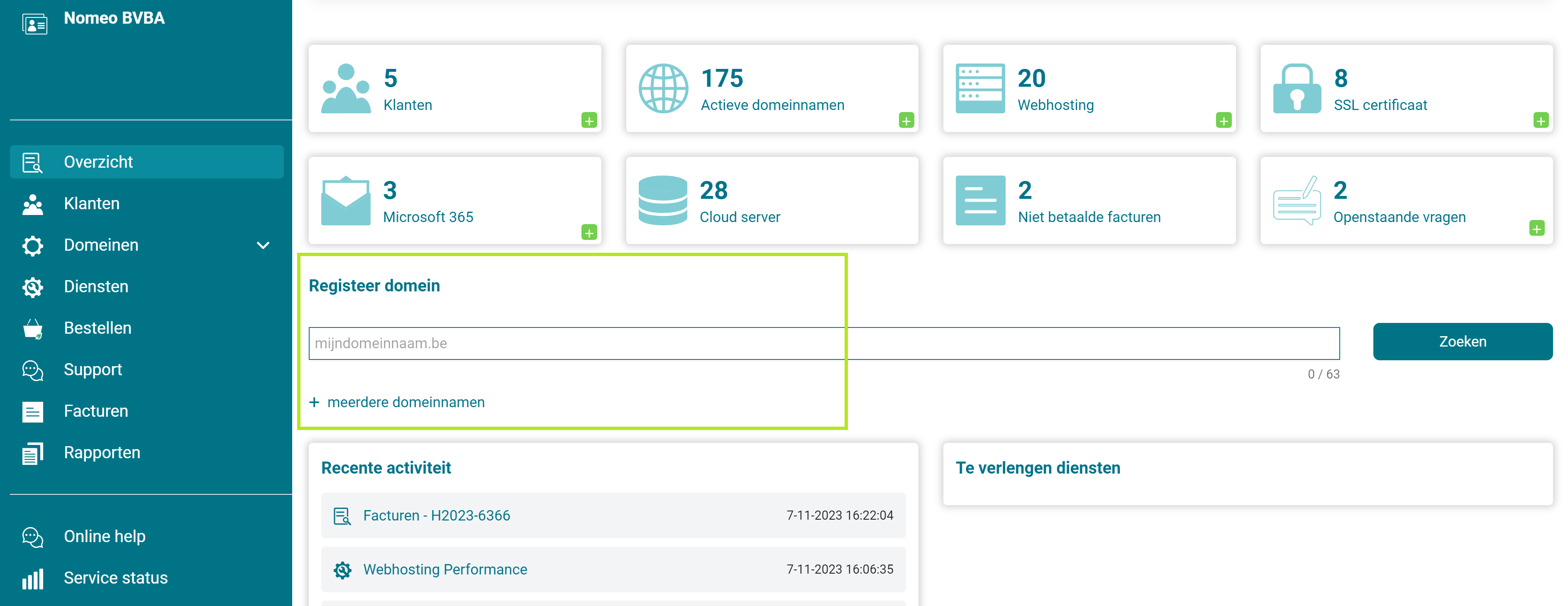 Registreer domeinnamen Registreer domeinnamen screenshot
