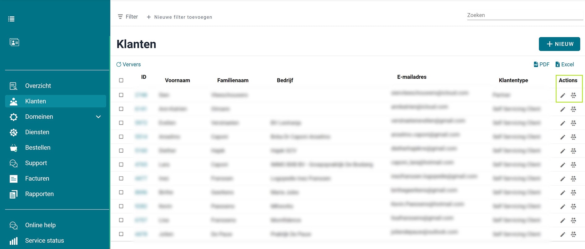 Beheer contactgegevens Beheer contactgegevens screenshot