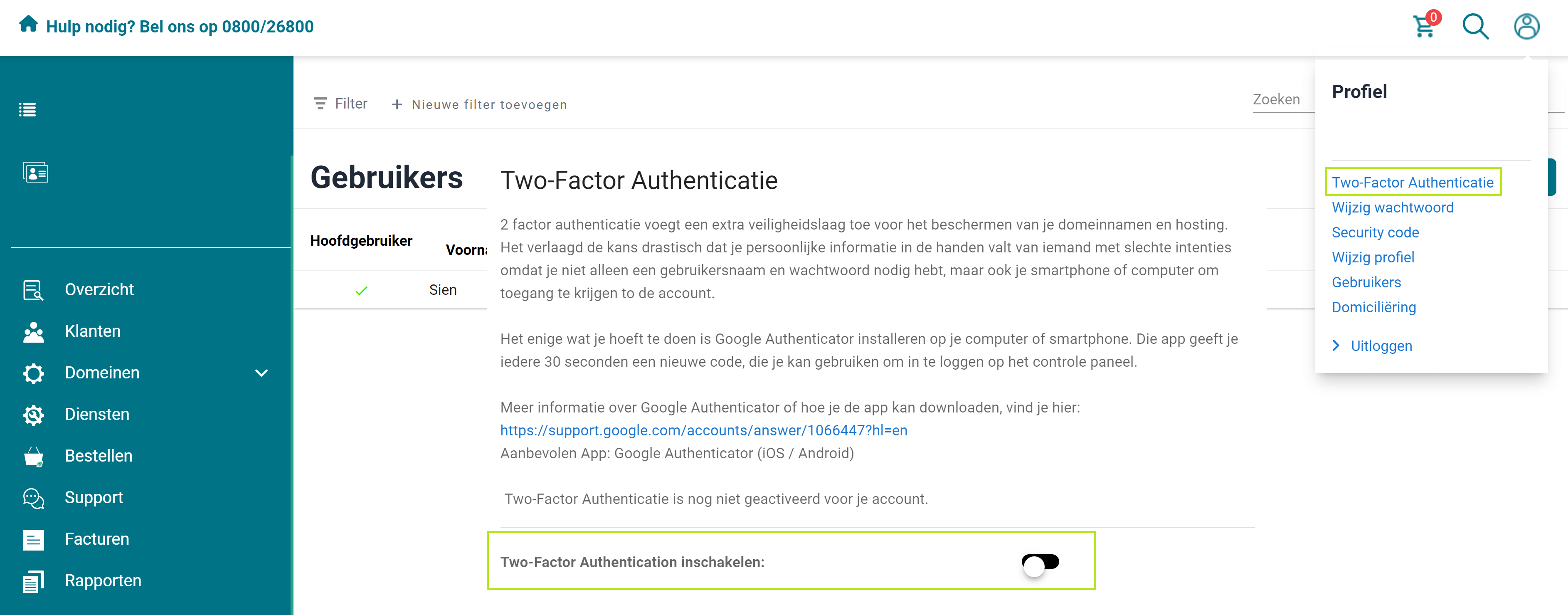 Two-factor authenticatie Two-factor authenticatie screenshot screenshot