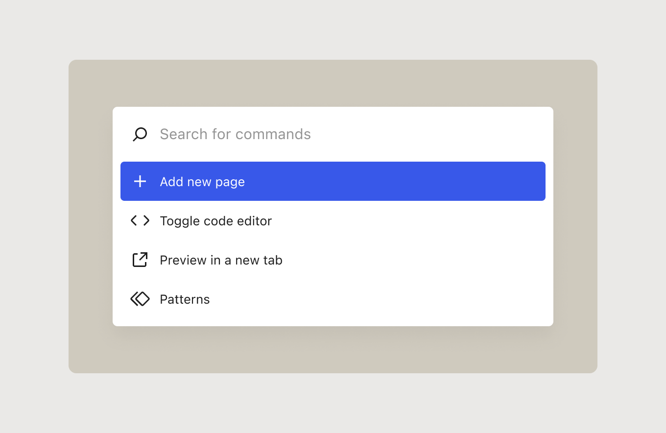 vernieuwd commandopalet in WordPress 6.4