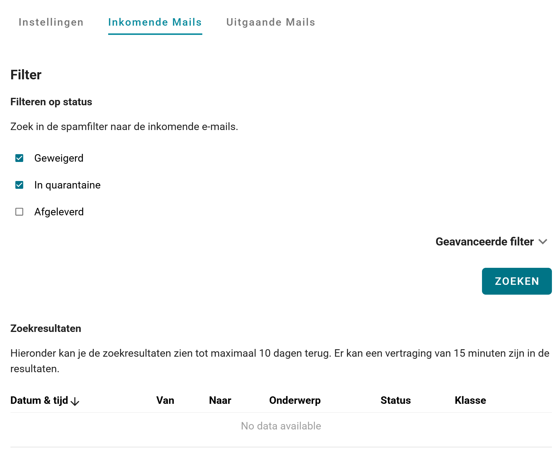 krijg meer inzicht in de stroom van in- en uitgaande e-mails in ons controlepaneel