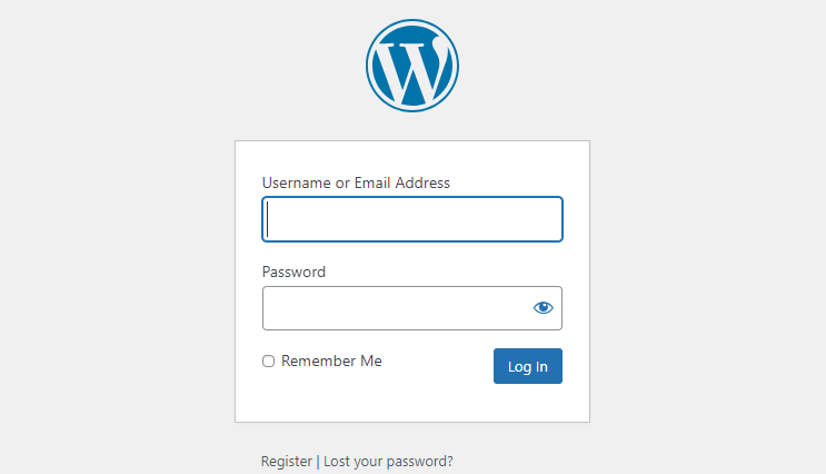 Log in to WordPress