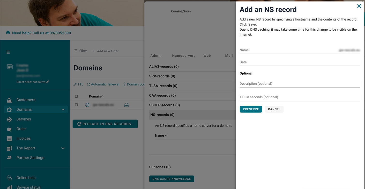 NS-records screenshot