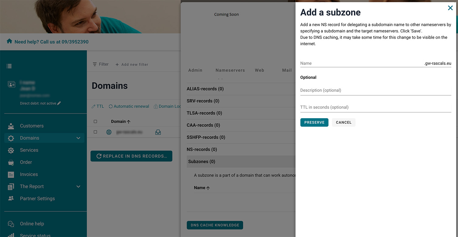 Subdomains screenshot
