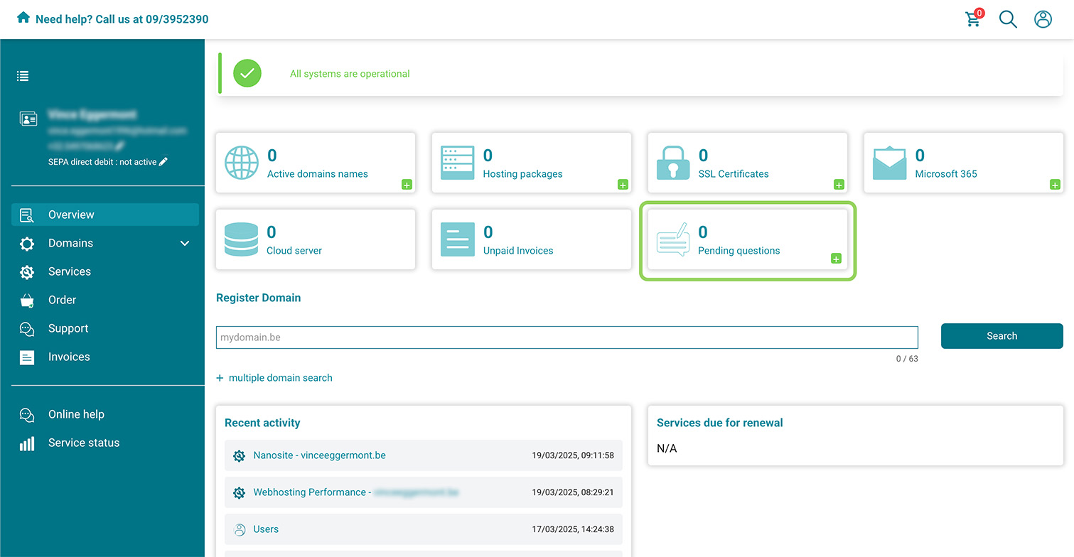 Overview of your tickets screenshot