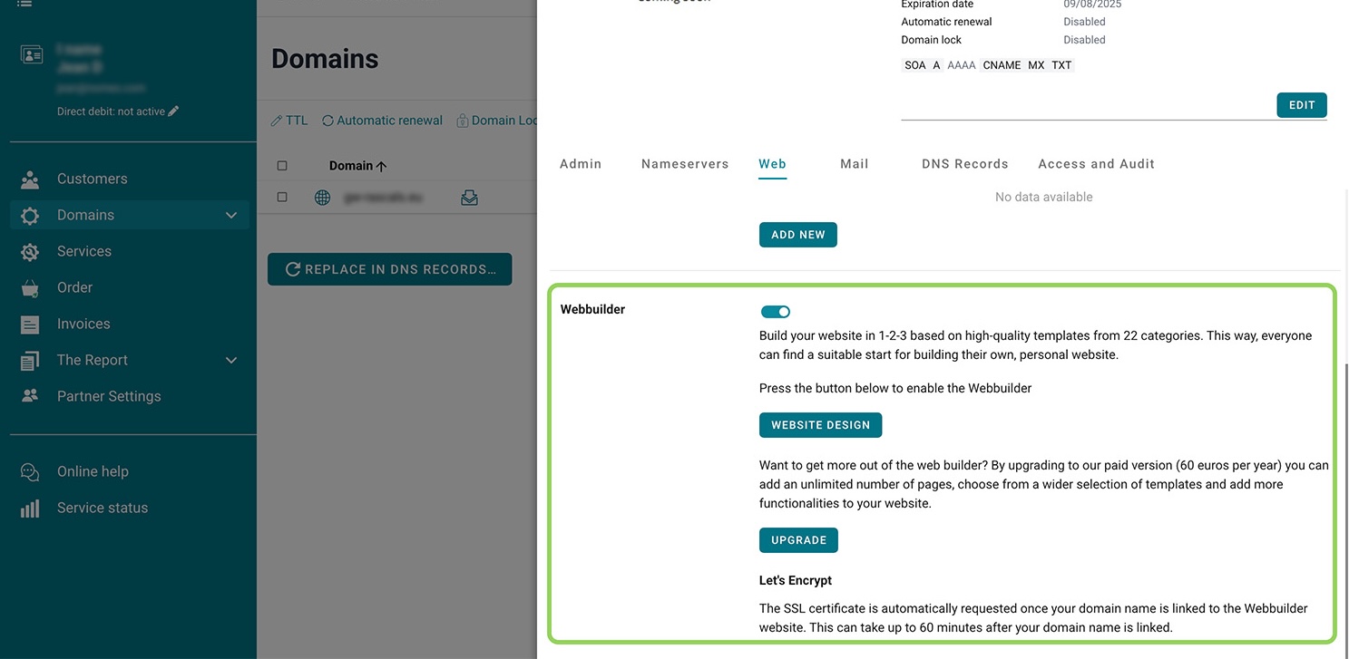 Webbuilder screenshot