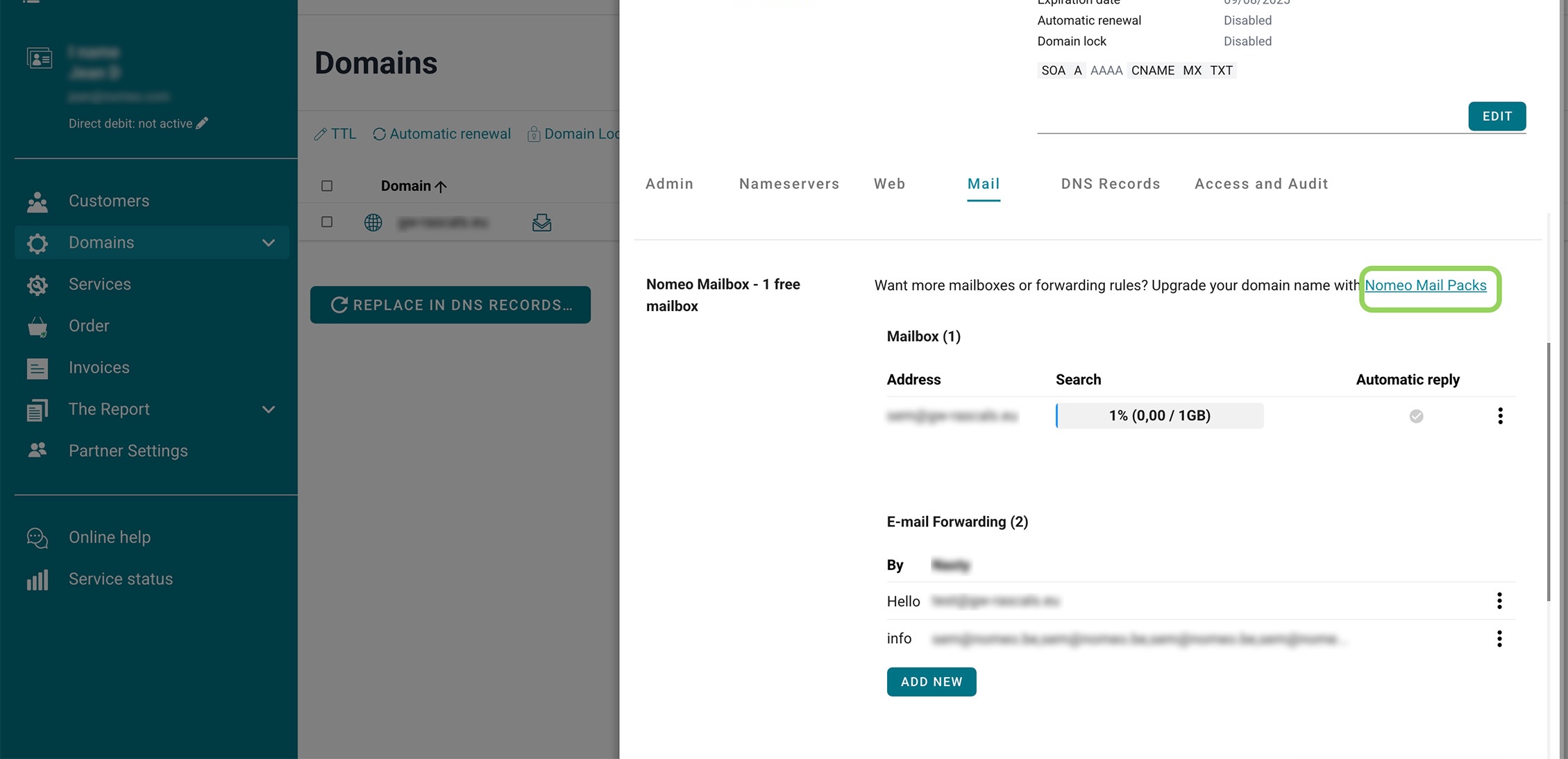 Add additional mailboxes screenshot