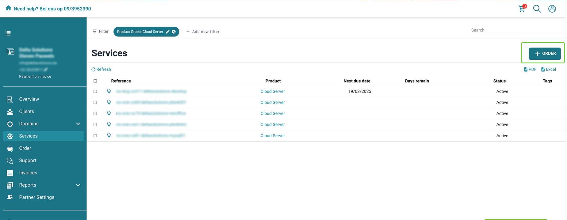 Order cloud server screenshot