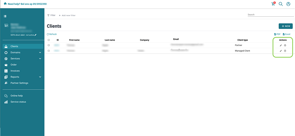 Manage contact details screenshot