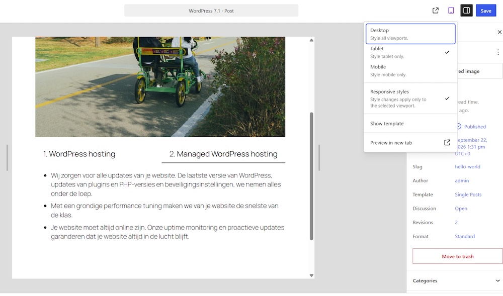 Per schermgrootte de lay-out van een webpagina aanpassen.